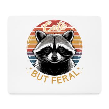 Funny Raccoon - Mousepad (Querformat) - Weiß - Vorne
