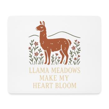 Cottagecore Llama Aesthetic Cute Farm Animal - Mouse Pad (horizontal) - white - Front