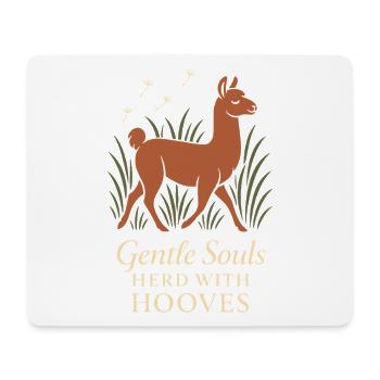 Cottagecore Lama Ästhetisches Süßes Nutztier - Mousepad (Querformat) - Weiß - Vorne