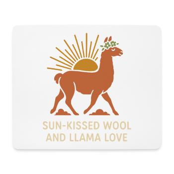 Cottagecore Llama Aesthetic Cute Farm Animal - Mouse Pad (horizontal) - white - Front