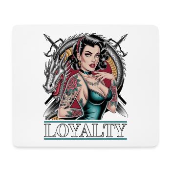 Loyalty Tattoo Pin-Up Dragon Art - Mouse Pad (horizontal) - white - Front