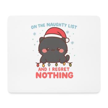 Freche Katze Weihnachten Bereue nichts - Mousepad (Querformat) - Weiß - Vorne