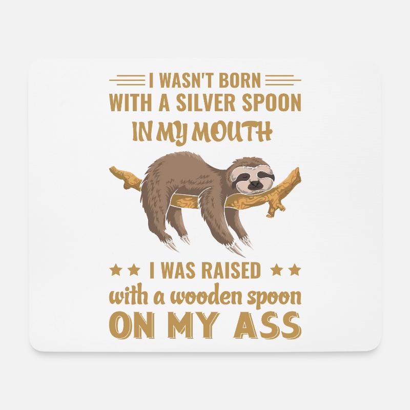 Faultier Lustiger Spruch - Mousepad (Querformat) - Weiß