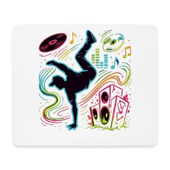 Breakdance Neon Style – Musique & Street Art - Tapis de souris (format paysage) - blanc - Devant