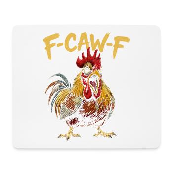 F-CAW-F Hahn Cartoon Grafik - Mousepad (Querformat) - Weiß - Vorne