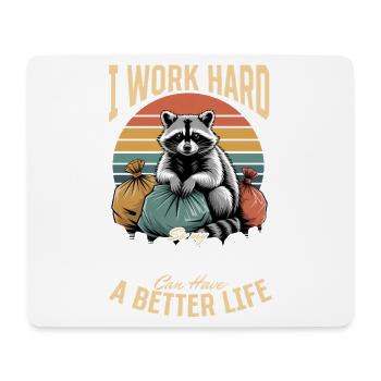 Funny Raccoon - Mousepad (Querformat) - Weiß - Vorne
