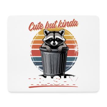 Funny Raccoon - Mousepad (Querformat) - Weiß - Vorne