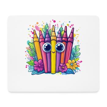 Stylos colorés Couleurs gaies - Tapis de souris (format paysage) - blanc - Devant