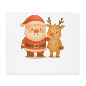 Santa Claus And Reindeer Holiday Season Fun - Mouse Pad (horizontal) - white - Front