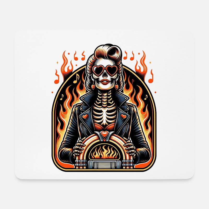 Rock and Roll Always and Forever Rockabilly 2025 - Mouse Pad (horizontal) - white