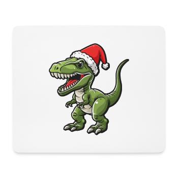 Dinosaure T-Rex Noël - Tapis de souris (format paysage) - blanc - Devant