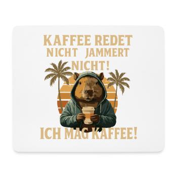 Capybara Kaffee Spruch Retro - Mousepad (Querformat) - Weiß - Vorne