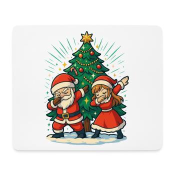 Dabbing Père Noël et Mère Noël Chemise Sapin de Noël - Tapis de souris (format paysage) - blanc - Devant
