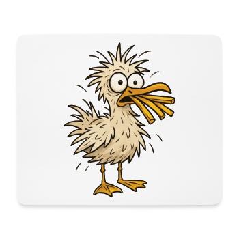 Komische Möwe Mit Pommes - Mousepad (Querformat) - Weiß - Vorne