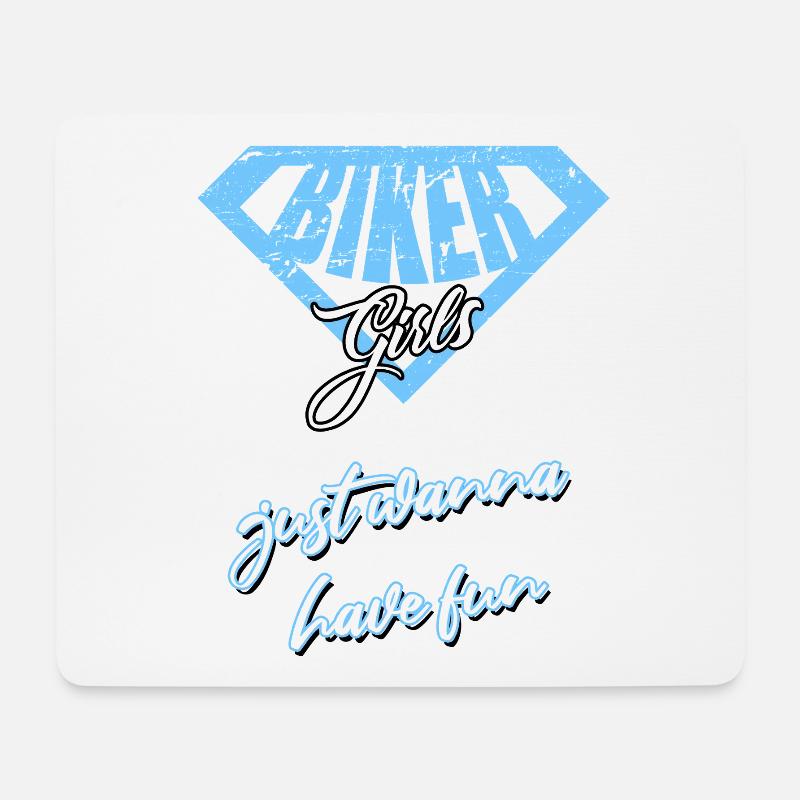 Girls Biking - Mouse Pad (horizontal) - white