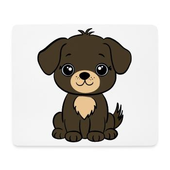 Brauner Welpe  - Mousepad (Querformat) - Weiß - Vorne