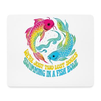 Zwei verlorene Seelen – Koi Fische Retro - Mousepad (Querformat) - Weiß - Vorne