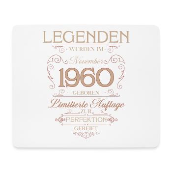 65ème Anniversaire Légende Novembre Millésime 1960 - Tapis de souris (format paysage) - blanc - Devant