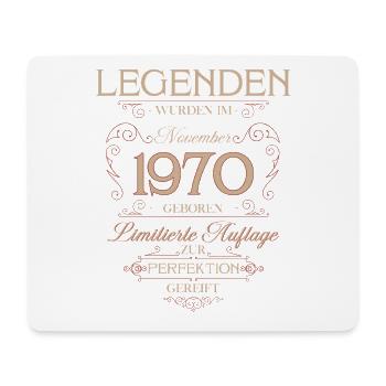 55ème Anniversaire Légende Novembre Millésime 1970 - Tapis de souris (format paysage) - blanc - Devant