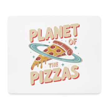 Planet of the Pizzas - Retro Pizza - Mouse Pad (horizontal) - white - Front