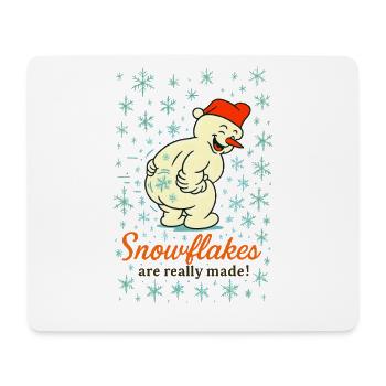 Drôle Noël bonhomme de neige flocons de neige humour - Tapis de souris (format paysage) - blanc - Devant