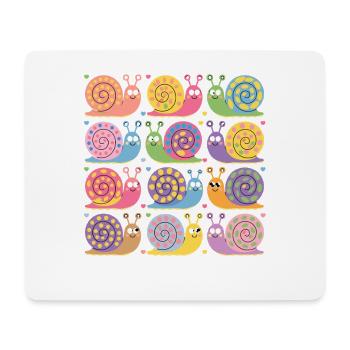 Colorful Kawaii Snail Pattern Pastel Colors - Mouse Pad (horizontal) - white - Front