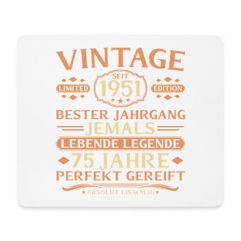 1951 Born absolutely unique 75th birthday - Mouse Pad (horizontal) - white - Front