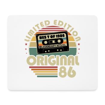1986 Vintage Born Vintage Anniversaire Rétro - Tapis de souris (format paysage) - blanc - Devant