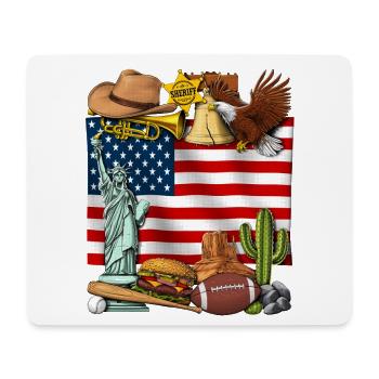Flagge der USA - Mousepad (Querformat) - Weiß - Vorne