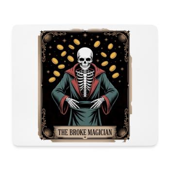 Le magicien fauché squelette sorcier avec des pièces de monnaie - Tapis de souris (format paysage) - blanc - Devant