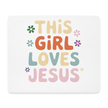 Dieses Mädchen liebt Jesus - Mousepad (Querformat) - Weiß - Vorne