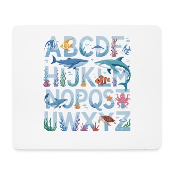 ABC Underwater World Alphabet Learning Fun for - Mouse Pad (horizontal) - white - Front