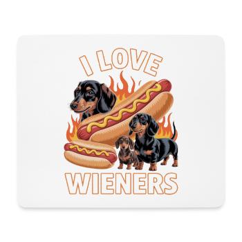 I Love Wieners Unwearable Bootleg - Tapis de souris (format paysage) - blanc - Devant