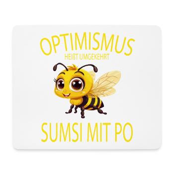 Optimismusbiene Sumsi - Mousepad (Querformat) - Weiß - Vorne