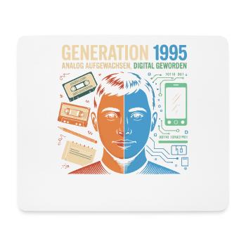 Generation 1995: Analog trifft Digital - Mousepad (Querformat) - Weiß - Vorne