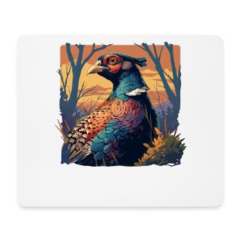 Fasane Fasan - Mousepad (Querformat) - Weiß - Vorne