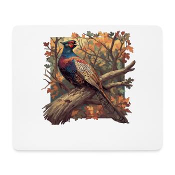 Fasane Fasan - Mousepad (Querformat) - Weiß - Vorne