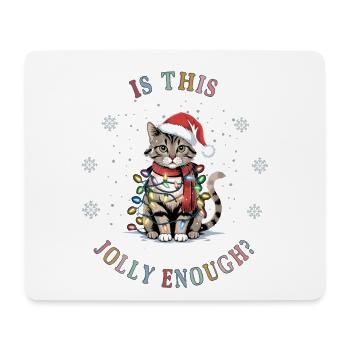 Cat with fairy lights Christmas Christmas cat - Mouse Pad (horizontal) - white - Front