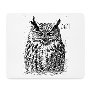 Müde Eule - Nein - Mousepad (Querformat) - Weiß - Vorne