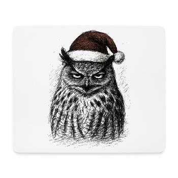 Hibou de Noël fatigué - Tapis de souris (format paysage) - blanc - Devant