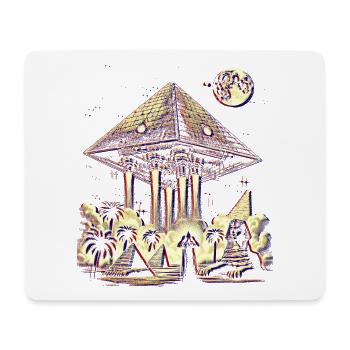 Antikes Pyramiden-UFO-Mystery-Design-Hemd - Mousepad (Querformat) - Weiß - Vorne