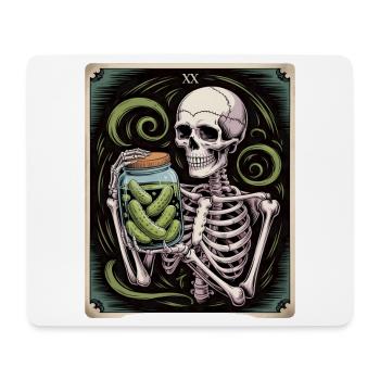 Tarotkarte XX Skelett Mit Essiggurken Glas - Mousepad (Querformat) - Weiß - Vorne