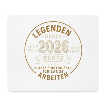Legenden gehen 2026 in Rente Geschenk Shirt - Mousepad (Querformat) - Weiß - Vorne