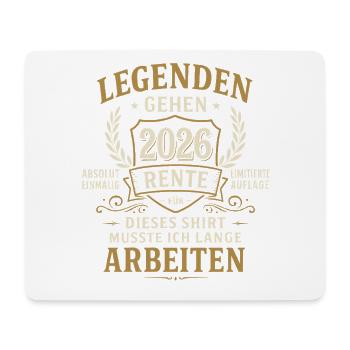 Legenden gehen 2026 in Rente Geschenk Shirt - Mousepad (Querformat) - Weiß - Vorne