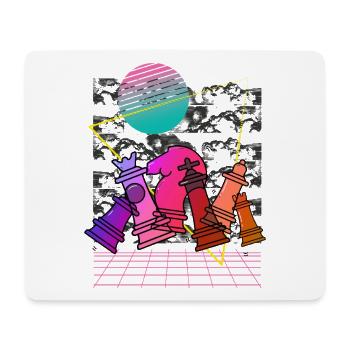 Neon Chess Collage - Mouse Pad (horizontal) - white - Front