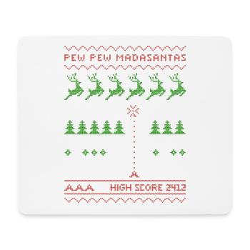 Pew Pew Madasantas | Ballerspiel | ugly christmas - Mousepad (Querformat) - Weiß - Vorne