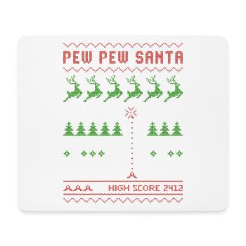 Pew Pew Santa | Ballerspiel | ugly christmas - Mousepad (Querformat) - Weiß - Vorne