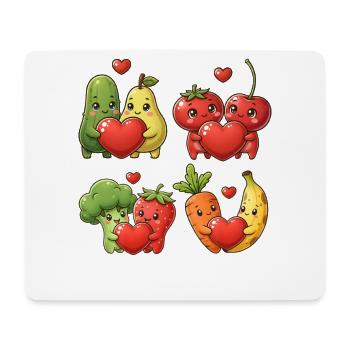 Kawaii Fruit Hearts - Mouse Pad (horizontal) - white - Front
