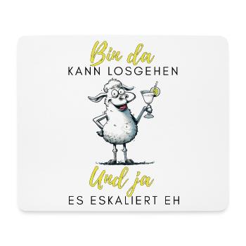 Bin da Und ja Partyschaf - Mousepad (Querformat) - Weiß - Vorne