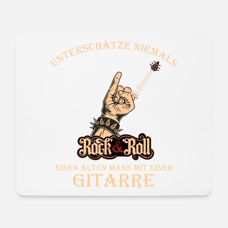 Gitarre, Gitarrenspieler - Rocker Geschenk - Mousepad (Querformat) - Weiß